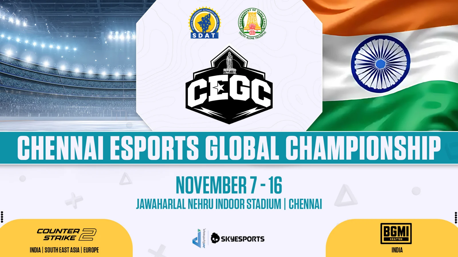 Govt of Tamil Nadu announces Chennai Esports Global Championship (CEGC) featuring CS2 and BGMI